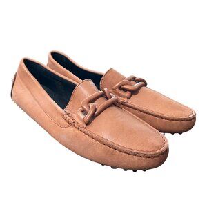 M.Gemi Italian Leather Tan Driver Loafers Felize Link Womens EUR Size 43 / US 12